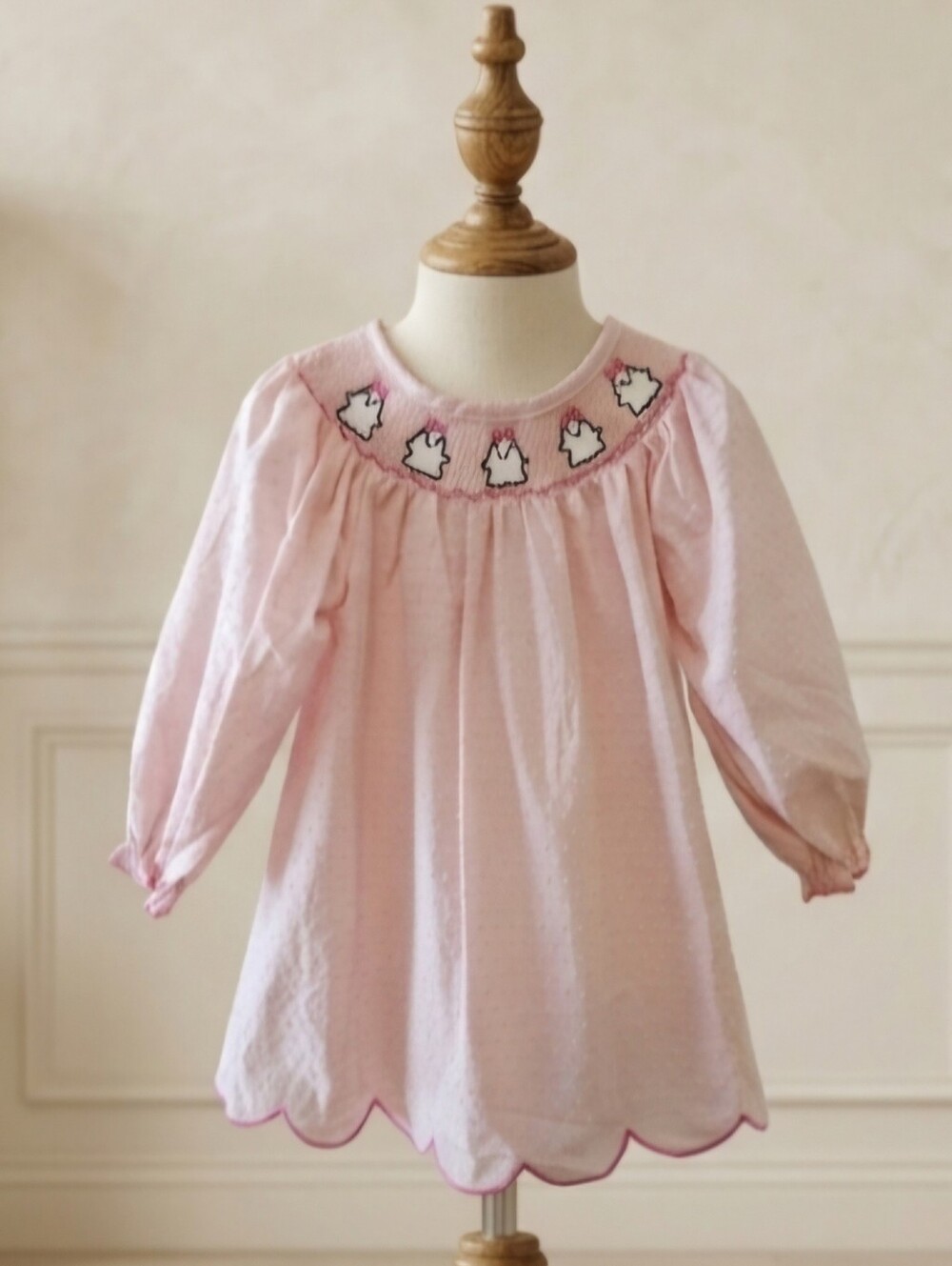 Rylee Faith Designs Smocked Ghost Bishop Dress Size 3